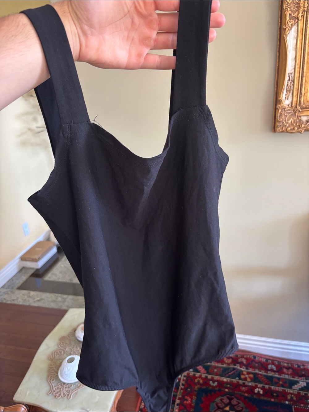 Aqua Black Scoop-Neck Bodysuit